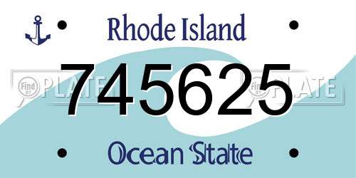 745625 Rhode Island License Plate