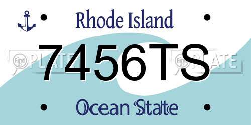 7456TS Rhode Island License Plate