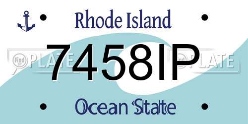 7458IP Rhode Island License Plate