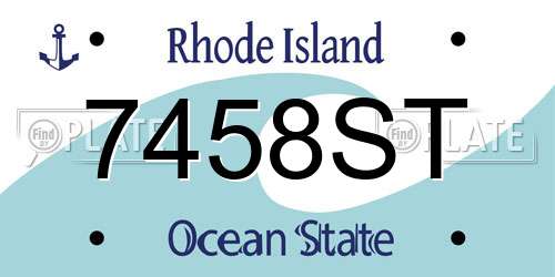 7458ST Rhode Island License Plate