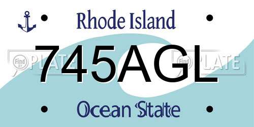 745AGL Rhode Island License Plate