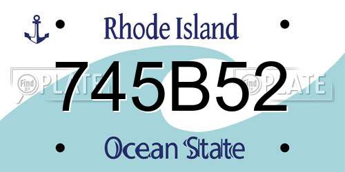 745B52 Rhode Island License Plate