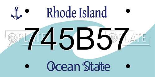 745B57 Rhode Island License Plate