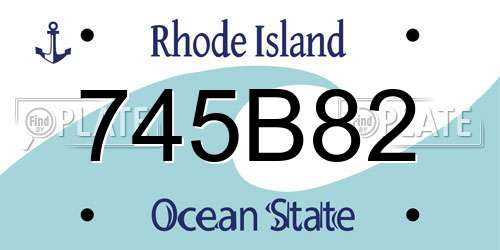 745B82 Rhode Island License Plate