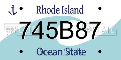 745B87 Rhode Island License Plate