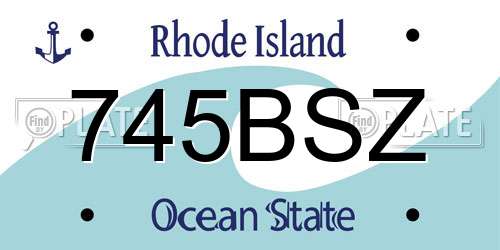 745BSZ Rhode Island License Plate