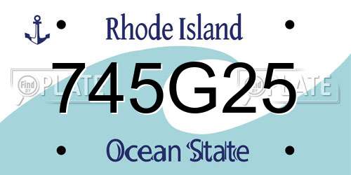 745G25 Rhode Island License Plate