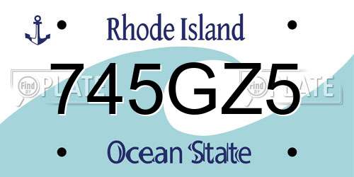 745GZ5 Rhode Island License Plate