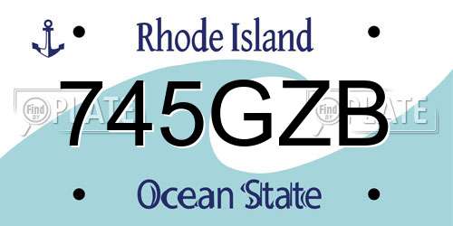 745GZB Rhode Island License Plate