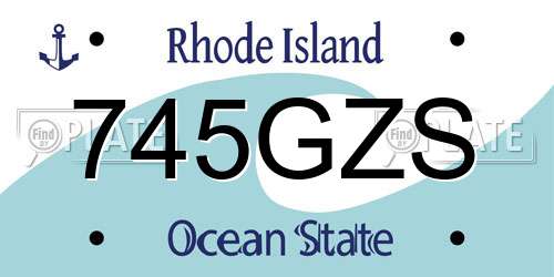 745GZS Rhode Island License Plate