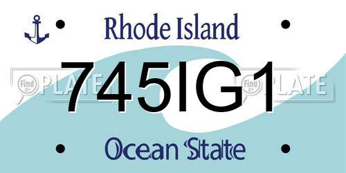 745IG1 Rhode Island License Plate