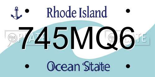745MQ6 Rhode Island License Plate
