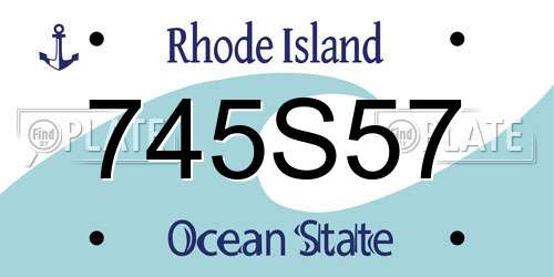 745S57 Rhode Island License Plate