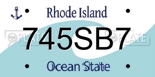 745SB7 Rhode Island License Plate