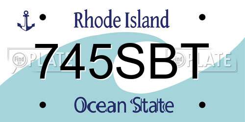 745SBT Rhode Island License Plate