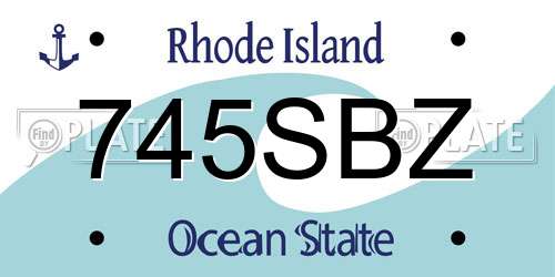 745SBZ Rhode Island License Plate