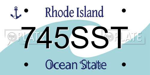 745SST Rhode Island License Plate