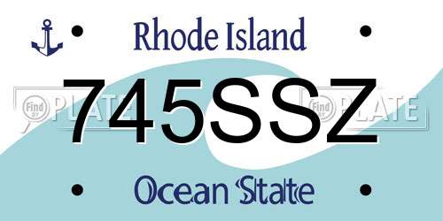 745SSZ Rhode Island License Plate