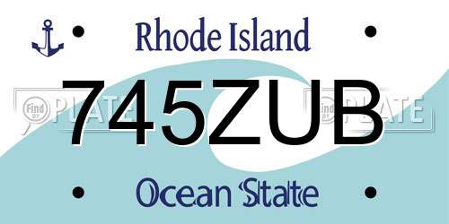 745ZUB Rhode Island License Plate