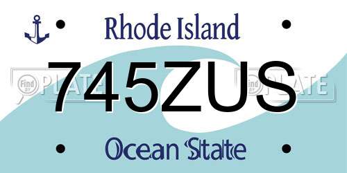 745ZUS Rhode Island License Plate