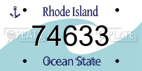 74633 Rhode Island License Plate