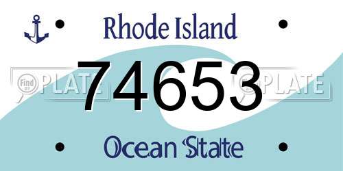 74653 Rhode Island License Plate