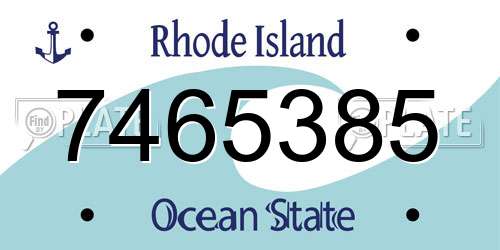 7465385 Rhode Island License Plate
