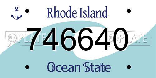 746640 Rhode Island License Plate