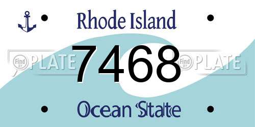 7468 Rhode Island License Plate