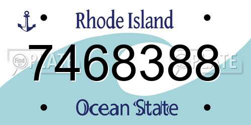 7468388 Rhode Island License Plate