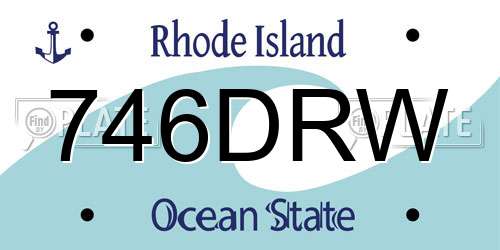 746DRW Rhode Island License Plate