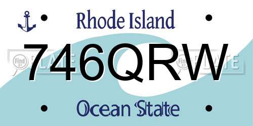 746QRW Rhode Island License Plate
