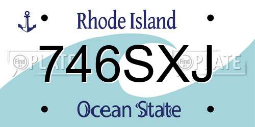 746SXJ Rhode Island License Plate