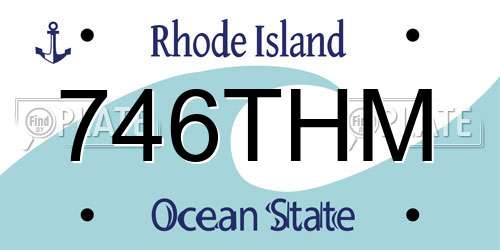 746THM Rhode Island License Plate