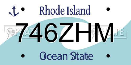 746ZHM Rhode Island License Plate