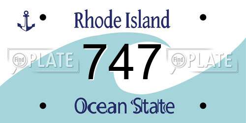 747 Rhode Island License Plate