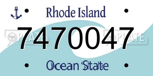 7470047 Rhode Island License Plate