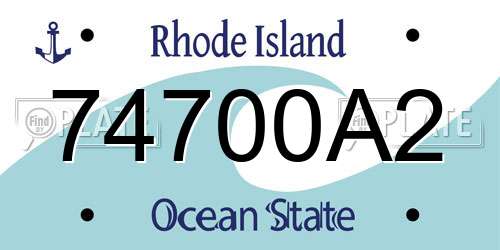 74700A2 Rhode Island License Plate