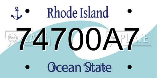 74700A7 Rhode Island License Plate