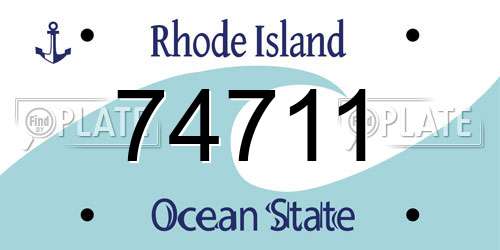 74711 Rhode Island License Plate