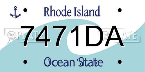 7471DA Rhode Island License Plate