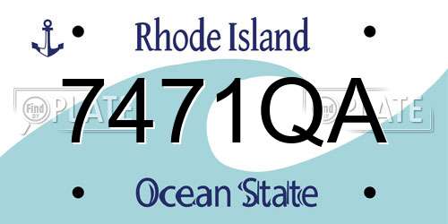 7471QA Rhode Island License Plate