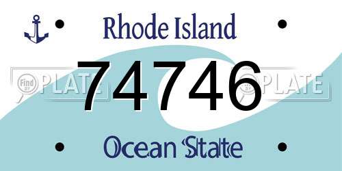 74746 Rhode Island License Plate
