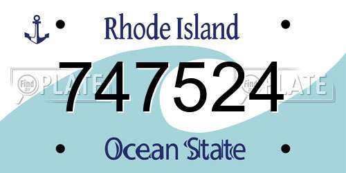 747524 Rhode Island License Plate