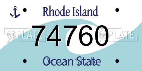 74760 Rhode Island License Plate