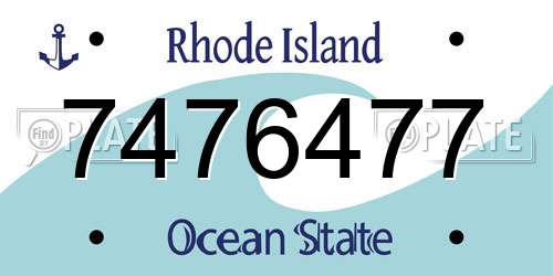 7476477 Rhode Island License Plate