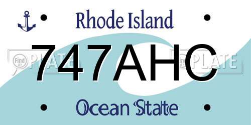 747AHC Rhode Island License Plate