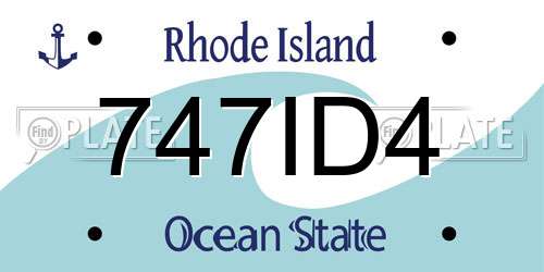 747ID4 Rhode Island License Plate