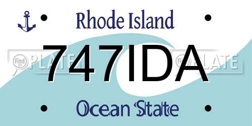 747IDA Rhode Island License Plate