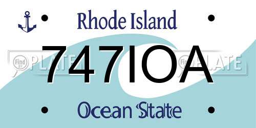 747IOA Rhode Island License Plate